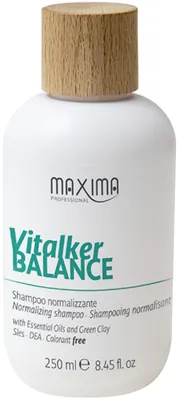 Шампунь Maxima Vitalker для жирного волосся з ефірними оліями та зеленою глиною нормалізуючий, 250 мл