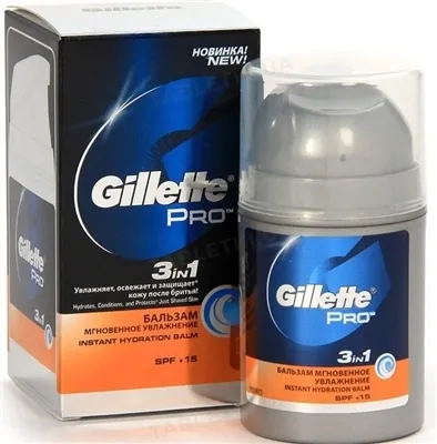 Бальзам після гоління Gillette Pro 3-в-1 Instant Hydration Миттєве зволоження SPF + 15, 50 мл