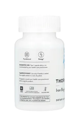 Залізо Бісгліцинат 25 мг Thorne Research Iron Bisglycinate капсули №60