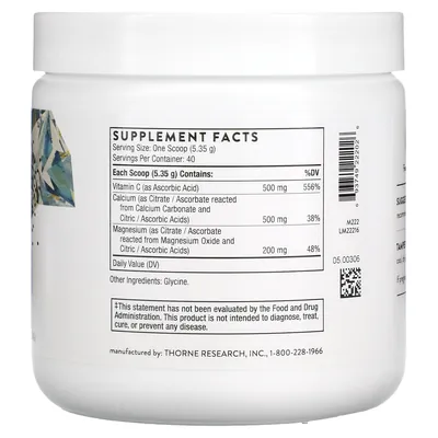 Кальцій та Магній цитрат Thorne Research Cal-Mag Citrate Effervescent Powder, 214 г