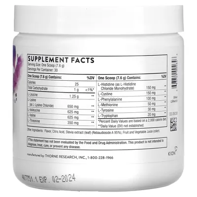 Комплекс амінокислот Thorne Research Amino Complex смак ягід, 228 г