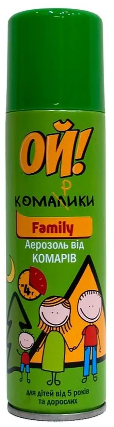 Аерозоль Ой! Комарики Family від комарів, 150 мл