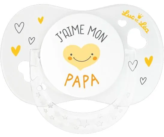 Пустушка силіконова Luc et Lea J’aime mon papa симетрична 0-6 місяців, 1 шт