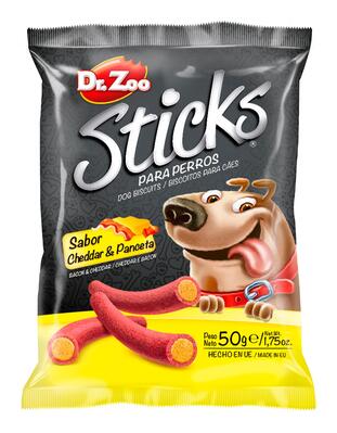 Лакомство для собак Dr.Zoo Sticks Палочки со вкусом бекона и чеддера, 50 г