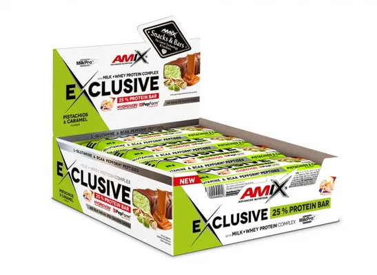 Батончик протеїновий Amix Nutrition Exclusive Protein Bar фісташки-карамель, 85 г 1/12