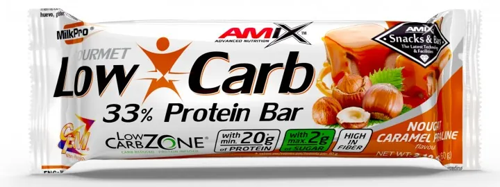 Батончик протеїновий Amix Nutrition Low-Carb 33% Protein Bar нуга-карамель праліне, 60 г 1/15