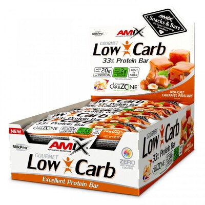 Батончик Amix Nutrition Low-Carb 33% Protein Bar Nougat-Caramel Praline, 60 г 1/15