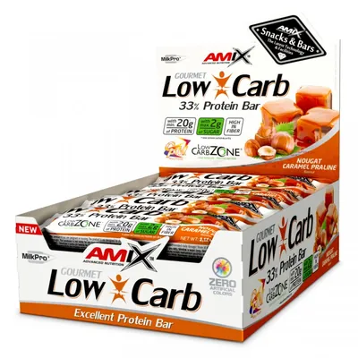 Батончик протеїновий Amix Nutrition Low-Carb 33% Protein Bar нуга-карамель праліне, 60 г 1/15