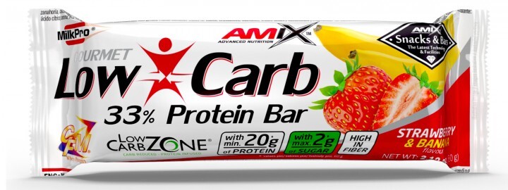 Батончик Amix Nutrition Low-Carb 33% Protein Bar Strawberry-Banana, 60 г 1/15