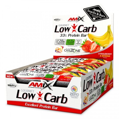 Батончик Amix Nutrition Low-Carb 33% Protein Bar Strawberry-Banana, 60 г 1/15