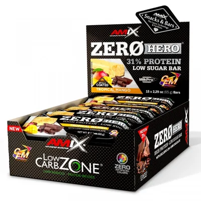 Батончик протеїновий Amix Nutrition Low-Carb Zone ZeroHero тропічний манго, 65 г 1/15