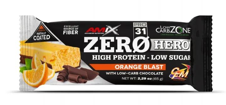 Батончик протеїновий Amix Nutrition Low-Carb Zone ZeroHero апельсиновий вибух, 65 г