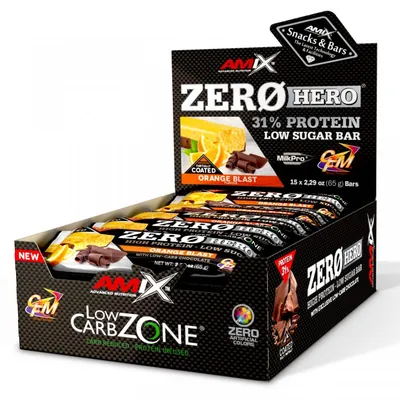 Батончик протеїновий Amix Nutrition Low-Carb Zone ZeroHero апельсиновий вибух, 65 г