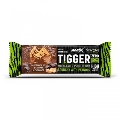 Батончик Amix Nutrition TiggerZero Multi-Layer Protein Bar Dark Chocolate & Caramel, 60 г 1/20
