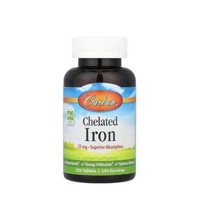 Железо Carlson Labs Chelated Iron 27 мг, 250 таблеток