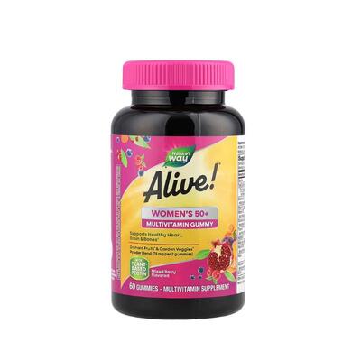 Мультивитамины для женщин 50+ Nature's Way Alive! Womens Gummy 50+, 60 пастилок