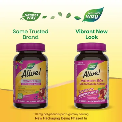 Мультивітаміни для жінок 50+ Nature's Way Alive! Women's 50+ Gummy Multivitamin, 60 жувальних таблеток