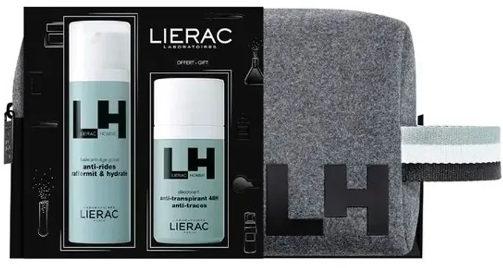 Набір Lierac Homme Promo Global Anti-Aging (Флюїд 50 мл + Дезодорант 50 мл + Косметичка)
