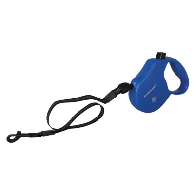Рулетка Collar control 12 кг світловідбиваюча стрічка трос, синя, 5 м