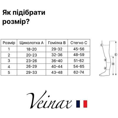 Гольфи компресійні Veinax Microtrans 881R-BG клас компресії 3 стандартні, закритий носок, бежеві, розмір 4