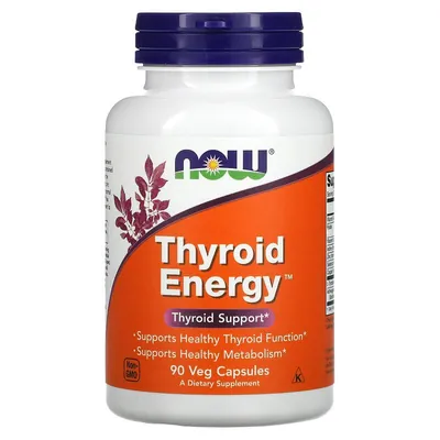 Thyroid Energy натуральна добавка Now Foods, 90 вегетеріанських капсул