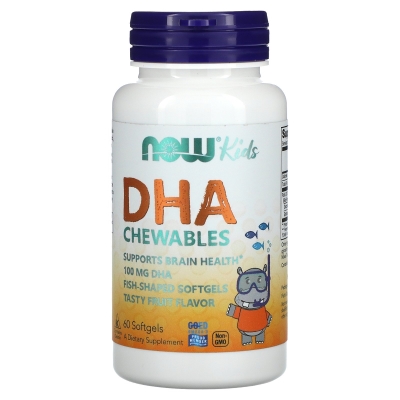 Риб'ячий жир для дітей NOW Kids Chewable DHA капсули №60