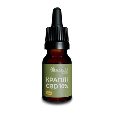 Капли CBD 10% Nature Biotics по 10 мл во флаконе