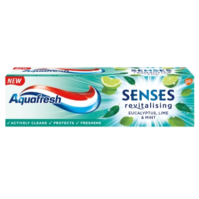 Зубная паста Aquafresh Senses Revitalising эвкалипт, лайм и мята, 75 мл