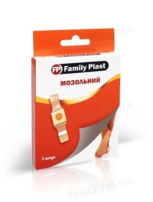 Пластир медичний FP Family Plast Мозольний 2 см х 6 см, 5 штук