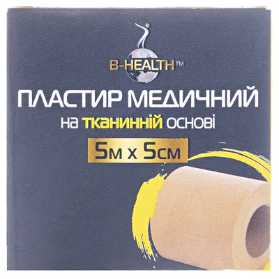 Пластир медичний B-Heаlth на тканинній основі, котушка, розмір 5 м х 5 см