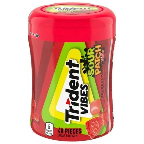 Жувальна гумка Trident Vibes sour patch kids червона ягода, 40 штук