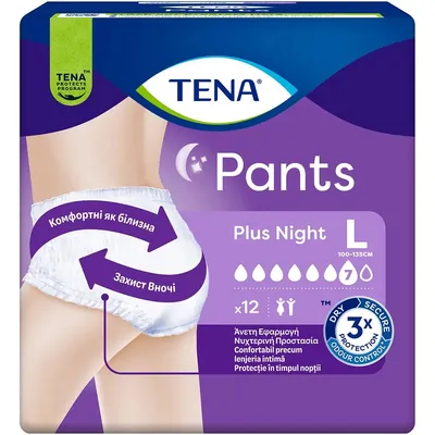 Підгузки-трусики для дорослих Tena Pants Plus Night L (Large), 12 штук
