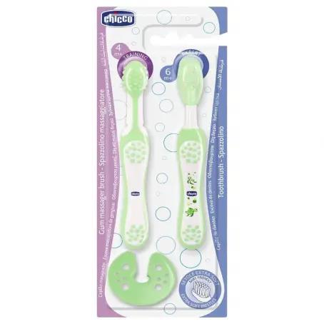 Зубная щетка детская Chicco Learning set с 4 месяцев, 2 шт