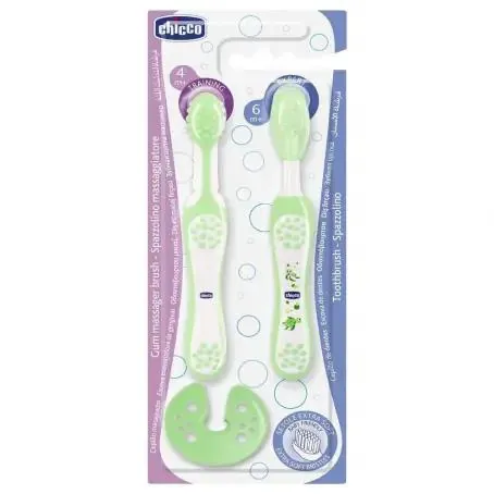 Зубна щітка дитяча Chicco Learning set з 4 місяців, 2 шт