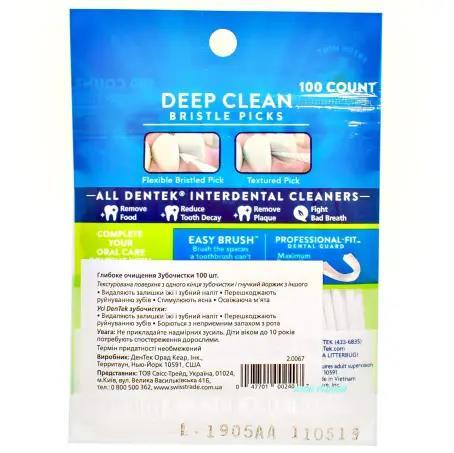 Флос-зубочистка DenTek Deep Clean со щетинками, 100 штук