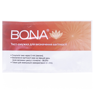 Тест-полоска Bona для определения беременности, 1 штука