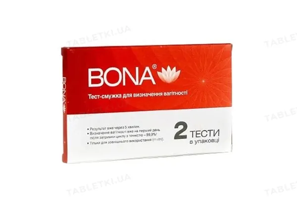 Тест-смужка Bona для визначення вагітності, 2 штуки