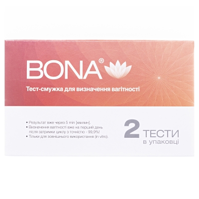 Тест-полоска Bona для определения беременности, 2 штуки
