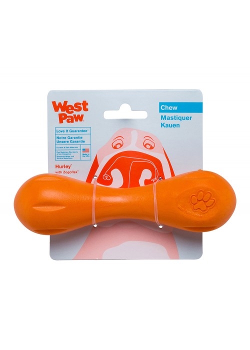 Игрушка для собак West Paw Hurley Small Tangerine кость, малая 15 см, оранжевая