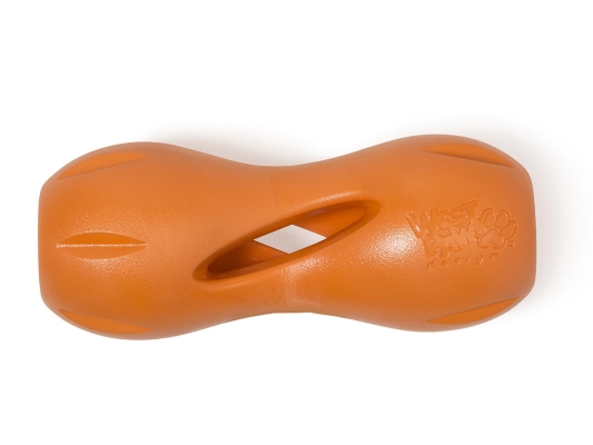 Игрушка для собак West Paw Qwizl Large Tangerine для лакомств, большая 17 см, оранжевая