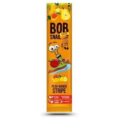 Цукерки Bob Snail Stripe натуральні груша-манго, 14 г
