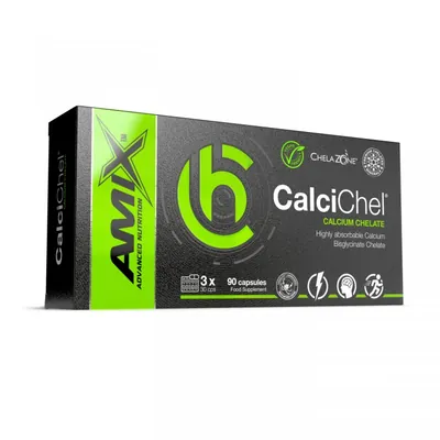 Добавка Amix Nutrition ChelaZone CalciChel Calcium Bisglycinate Chelate, 90 веганських капсул