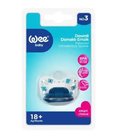 Пустушка силіконова Wee Baby 835 №3 ортодонтична з малюнком 18+ місяців, 1 шт