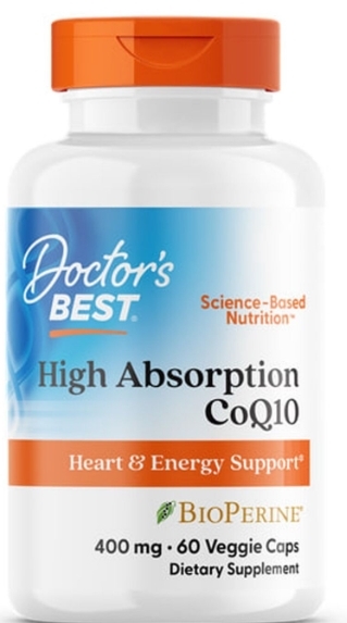 Коэнзим Q10 400 мг и биоперин Doctor's Best High Absorption CoQ10 with BioPerine, 60 вегетарианских капсул