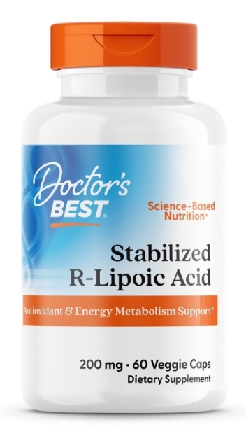 R-липоевая кислота Doctor's Best Stabilized R-Lipoic Acid with BioEnhanced Na-RALA 200 мг, 60 капсул