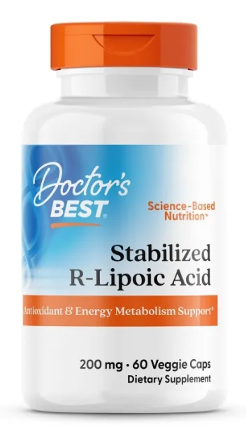 R-липоевая кислота Doctor's Best Stabilized R-Lipoic Acid with BioEnhanced Na-RALA 200 мг, 60 капсул