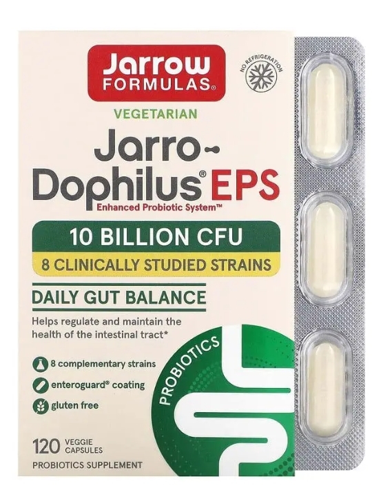 Пробиотики Jarrow Formulas Jarro-Dophilus EPS 10 млрд, 120 растительных капсул