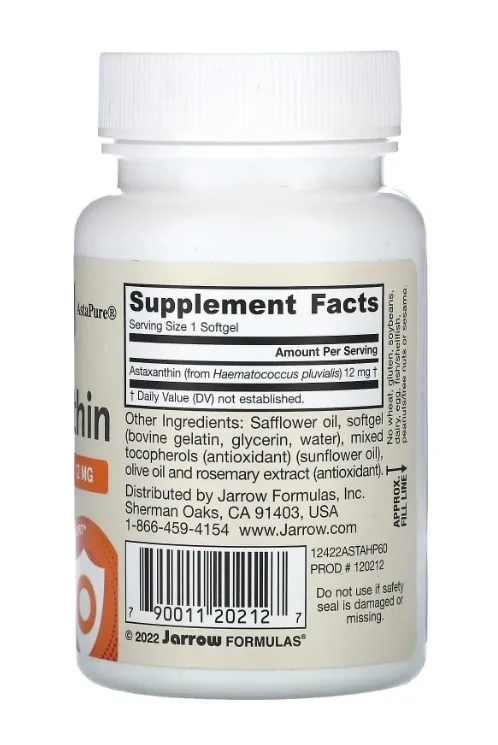 Астаксантин Jarrow Formulas Astaxanthin 12 мг, 60 капсул