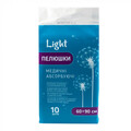 Пеленки Light одноразовые поглощающие, 60 см х 90 см, 10 штук