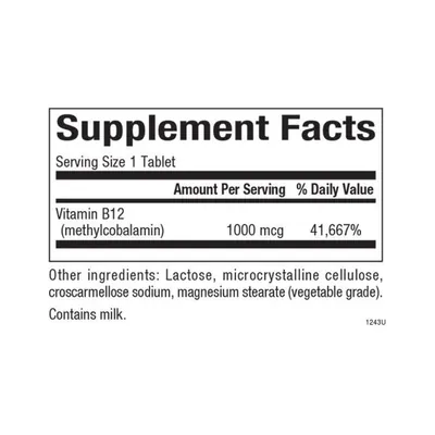 Вітамін В12 Natural Factors B12 Methylcobalamin 1000 мкг, 90 сублінгвальних таблеток